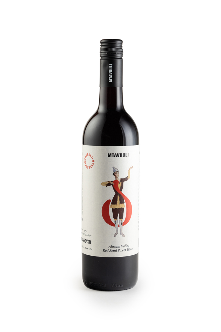 Вино Мтаврули Алазанская Долина, красное, полусладкое, 0.75л